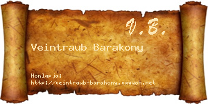 Veintraub Barakony névjegykártya